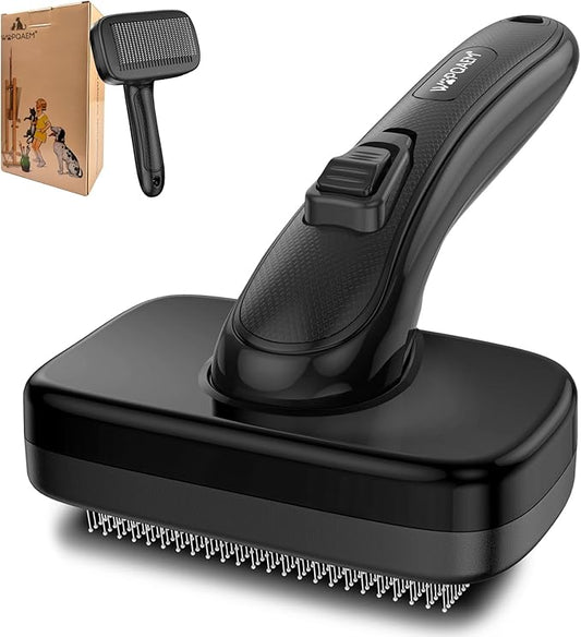 Dog Brush for Shedding & Grooming Small Medium Large Dogs & Cats - Remove Loose Fur, Knot, Undercoat. Suitable for Long Short Hair Lengths sensitive Animals, Black