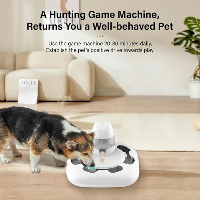 Automatic Interactive Pet Toy with Treat Dispenser, Motion-Activated Puzzle Feeder for Cats and Dogs, Smart Play Toy for Mental Stimulation