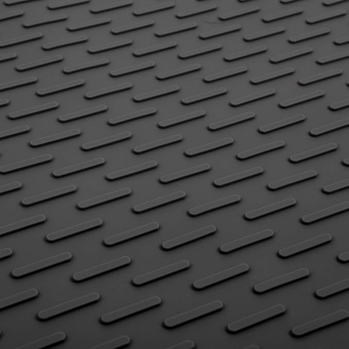 LuxPal Large 17X15 Premium Grade Silicone Dog & Cat Indoor or Outdoor Food Mat for Pets and Animals None Slip Food Tray Placemat for All Floors, Washable, Food Grade, (Black)