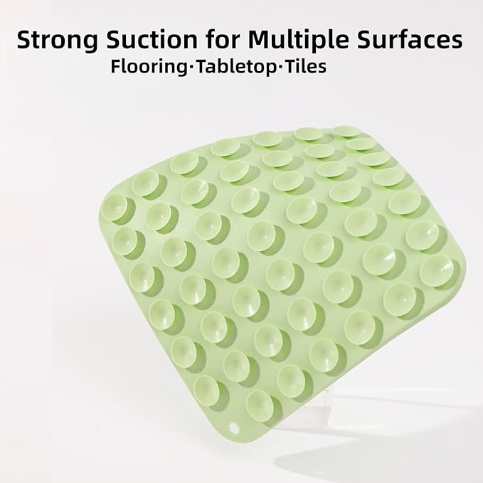 Dog Lick Mat with Suction Cups, 4-Texture Enrichment Slow Feeder for Dogs & Cats, Non-Slip Silicone Licking Pad for Anxiety Relief, Bathing & Training (Green)