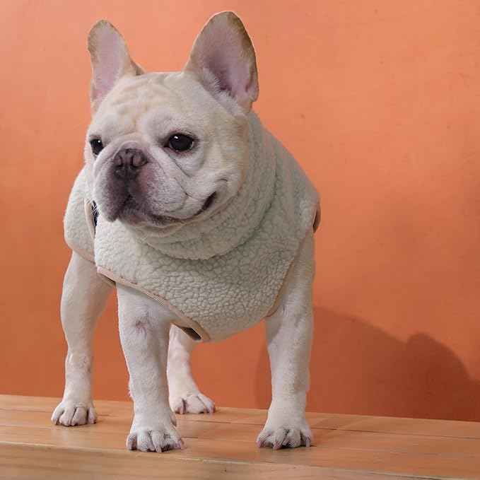 ROZKITCH Reversible Coat with Polar Fleece Warm for Dog, Adjustable Vest for Chilly Winter, Double-Sided Plush Sweatshirt for Small Breeds DarkBlue M