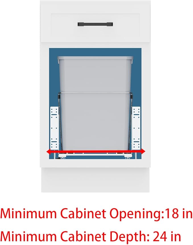 35QT Pull Out Trash Can for Under Sink Storage, Adjustable Sliding Drawer System, Doesn't Include Door Fittings (2*35 qt)