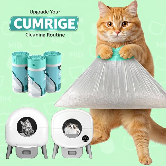 Cat Litter Liners Compatible with Cumrige Litter Box (M2) – 100 Count, Extra Thick, Heavy Duty