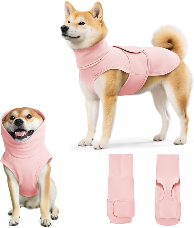 Dog Anxiety Calming Vest Adjustable Turtleneck Thunder Shirt Jacket for Fireworks, Separation, Vet Visits, Pet Hoodie for Large Medium Dogs
