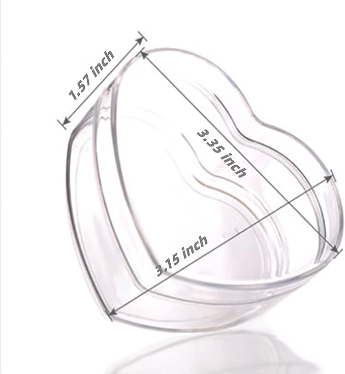 KissYou Heart Shaped Box Clear Acrylic Candy Box Bridesmaid Proposal Ring Holder Heart-shaped Cube Crystal Jewelry Display Boxes Christmas Gift Box
