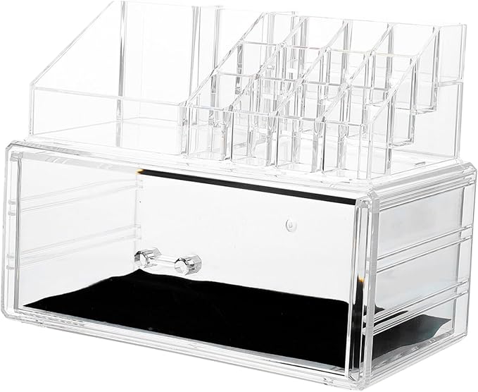 Angoily Makeup Storage Organizer Box Acrylic Case Organizer Cosmetic Storage Case Display Lipstick Foundation Organizer