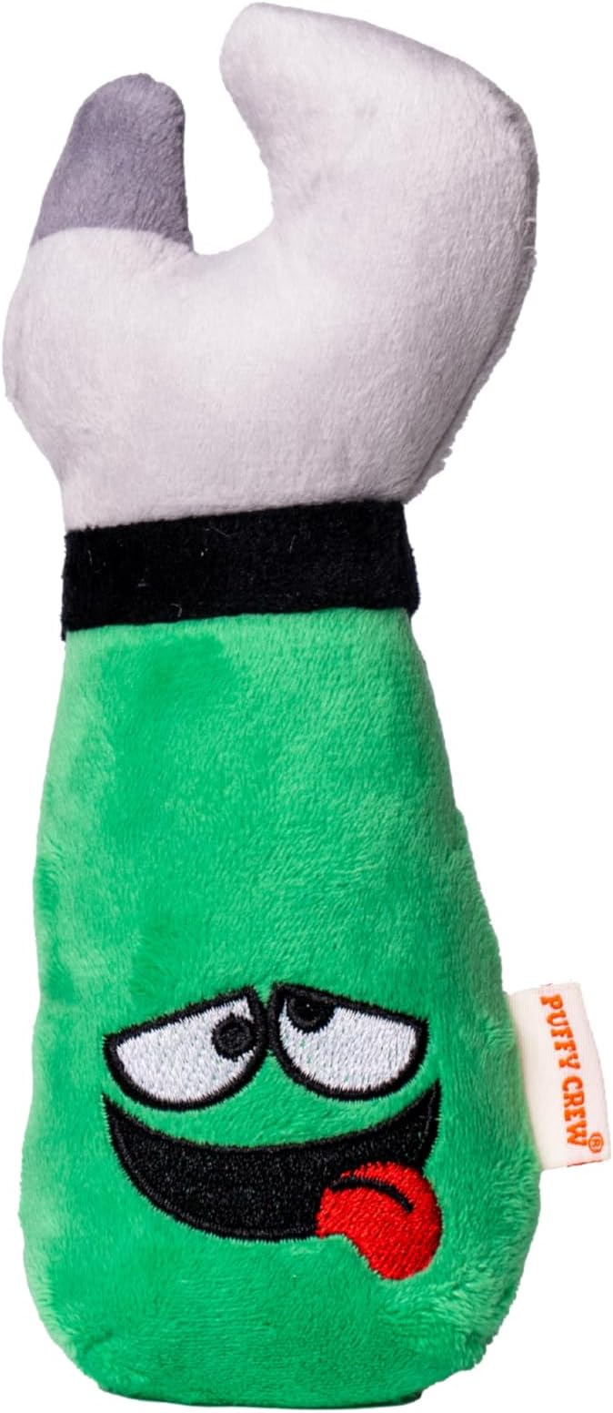 Squeaky Dog Plush Toy, Tools Bite_Stick Collection, 8", for Small and Medium Dogs (Wrench, Small)