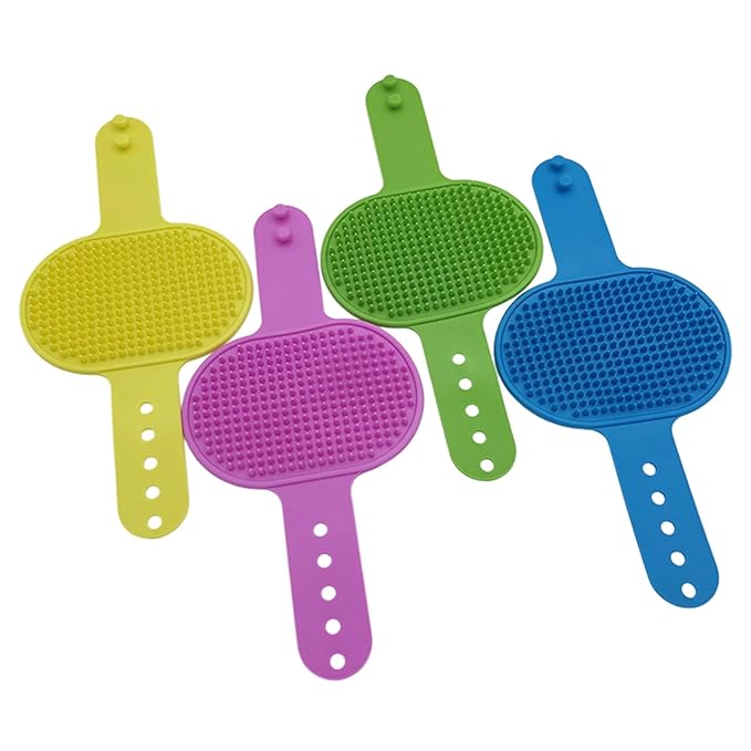 Cats Grooming Brushes with Soft Silicone Teeth Furniture Leg Wrap for Shedding Control Board Adjustable Scratcher Rubber Bands