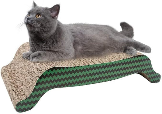 PAWISE Cat Scratcher Cardboard Reversible Kitty Scratching Pad Relaxing Lounge Pad (Arched, 17 X 8.5 Inches)