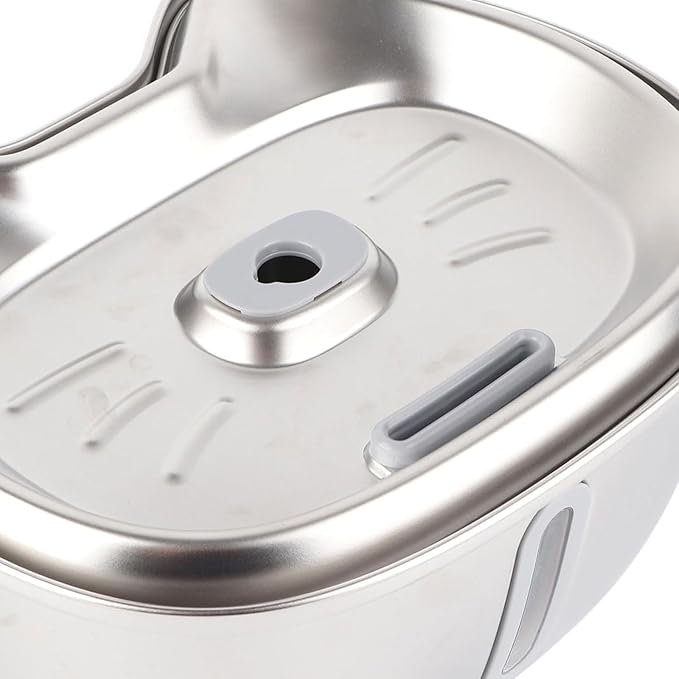 Cat Fountain 3L Stainless Steel Cat Water Fountain Automatic Water Circulation Filtered Water Feeder Pet Water Dispenser for Cats and Small Dogs Pet Water Dispenser