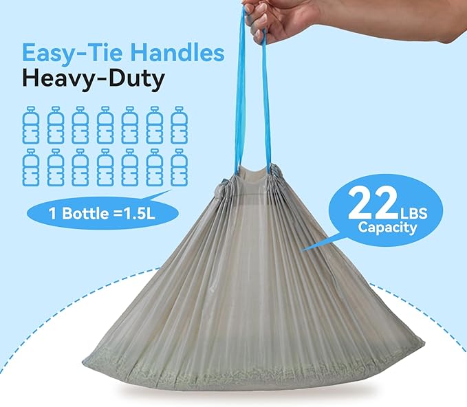 30 Count Cat Litter Box Bags Compatible with Neakasa and PetPivot Self Cleaning Litter Box, Extra Thick Heavy Duty Waste Bags with Drawstrings, 27" x 13"