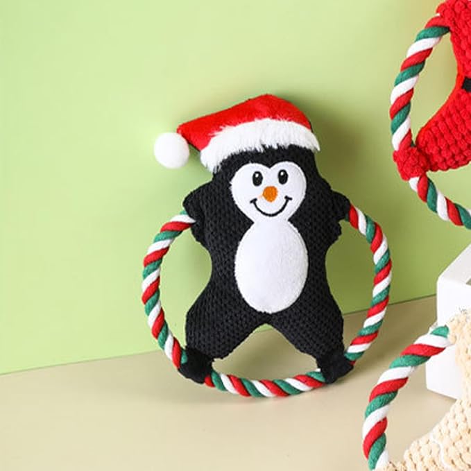 Squeaky Plush Dog Toys for Anxiety Relief & Teeth Maintenance | Cute Cartoon Interactive Stuffed Toy for Dogs/Cats | Trusted Chew - Strong Material, Portable Pet Plaything (Black)