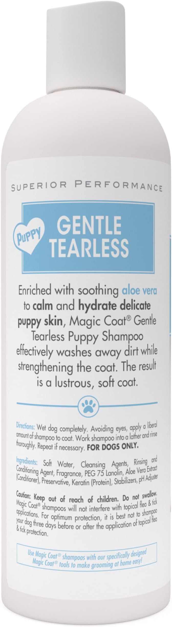 Gentle Aloe Vera Puppy Shampoo — Tearless, Deodorizing, Baby Powder Scent, 16oz