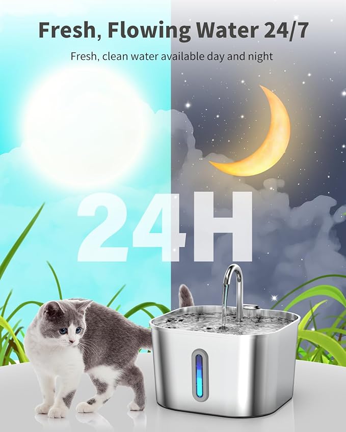 Cat Water Fountain Filter, 12+12 Pack for Stainless Steel Cat Fountain (SM10)