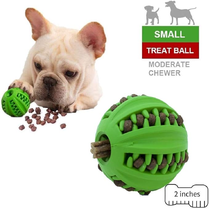 Dog Ball Toy - Interactive Dog Enrichment, Mental Stimulation Treat Embedding Rubber Ball Reduce Boredom (2 inches)
