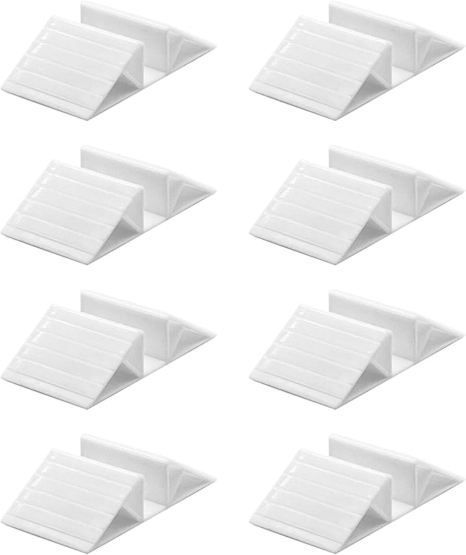 Hamiledyi 6 Pcs Support Feet for Pet Gate Plastic Triangular Isolation Fence Reinforcement Accessories Pet Gate Fence Support Feet for Configurable Wood Dog Gate Doggie Guardrail, White
