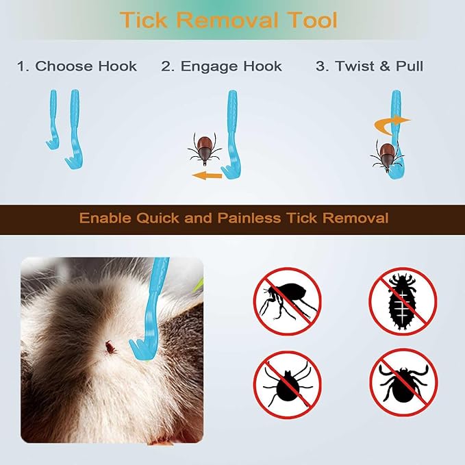 Pet Grooming Comb Kit, Tear Stain Remover Brush, Undercoat Rake for Dogs & Cats, Dematting Tool for Long Haired Dogs Kittens Puppies, Flea Comb for Removal Dandruff Tangles Knots, Shedding Hair & Fur