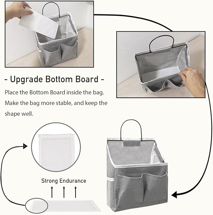 2pcs Wall Hanging Baskets for Organizing, Wall Hanging Storage Bag as Over the Door Organizer, Wall File Organizer, Rv Storage and Organization. For Bedroom, Office, Camper (Pink-Upgraded)