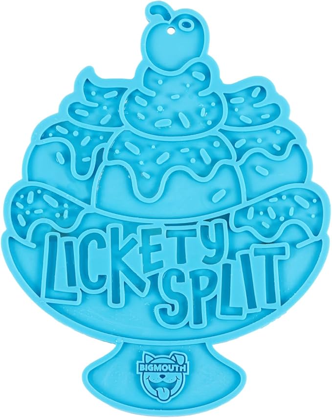 BigMouth Lickety Split Silicone Lick Mat for Dogs and Cats, Slow Feeder Enrichment Pad, Dishwasher Safe Anxiety Relief Toy