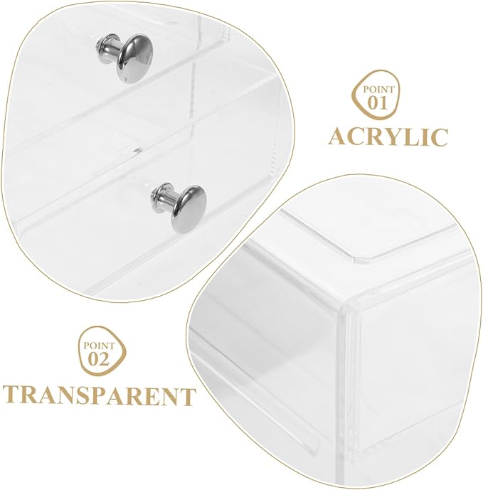 Three-layer Drawer Storage Box Makeup Organizer Desk Top Organizer Lids Included