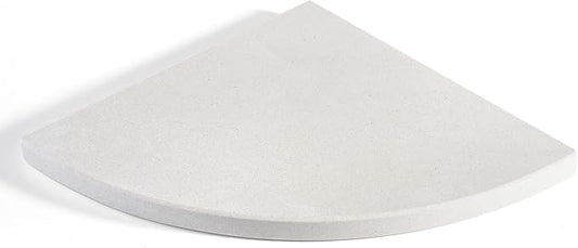 Koville Natural Marble Corner Shower Shelf for Bathroom, 10'' Polished Marble Corner Shelves, Wall Mounted Stone Corner Shower Caddy, No Drilling Adhesive Shelf - White Cliff (No Glue Included)