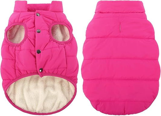 ASENKU Dog Winter Coat - Waterproof Windproof Dog Jacket, Warm Snowproof Doggie Puffer Vest for Cold Weather, Lightweight Snow Coats for Small Medium Large Dogs(Pink, XS)