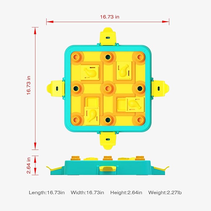 Dog Puzzle Toy Mental Stimulation - Level 3 in 1 Dogs Food Feeder Puzzle, Dog Treat Puzzle Feeder (Advanced-Blue Board)