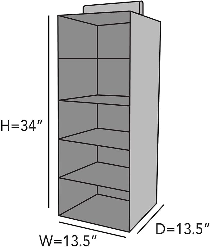 Covermates Keepsakes Hanging Closet Organizer Set - Heavy Duty Material, Sturdy Interior Shelves, Includes Trays with Dividers - Closet Storage, Red Heather