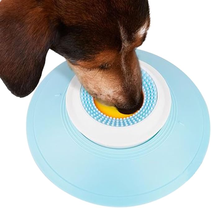 Dog Cat Licks Toys for Liquid Food, Anxieties Relief Slow Feeder Dog Lick Ball Treat Dispenser, Non-Slip Licking Bowl Enrichment Toys to Keep Them