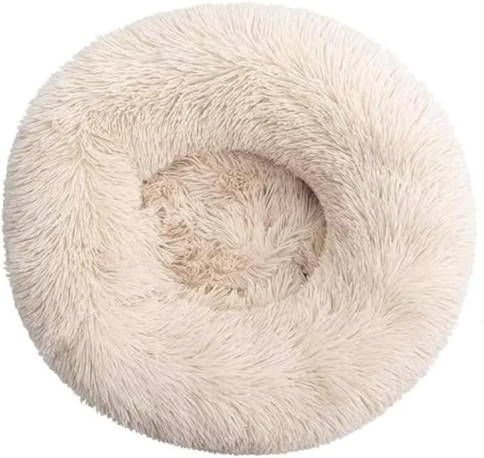 Anxiety Relief Dog Bed - Mr Fluffy Friend Anti-Anxiety Original Calming Plush Pet Bed for Chewing, Crate Training & Thunderstorm Stress (A-Brown,XS-40CM)