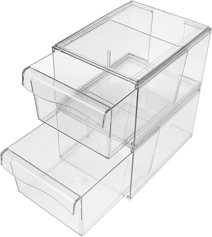 2pcs Detachable Acrylic Drawer Space-saving Makeup Organizer for Bathroom and Desktop Storage for Organizing Accessories and Essentials