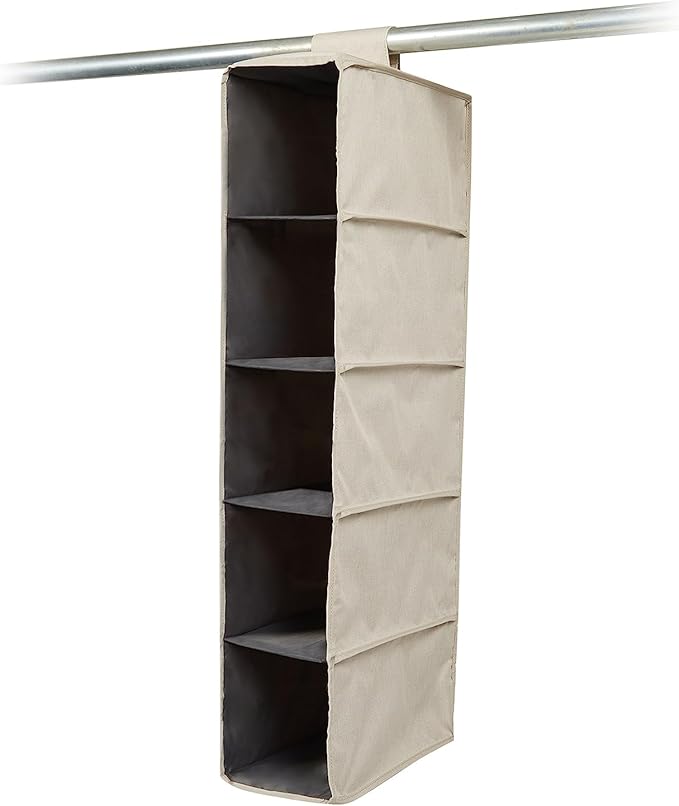 Covermates Keepsakes Hanging Shoe Organizer - Heavy Duty Material, Sturdy Interior Shelves - Closet Storage, Beige Heather