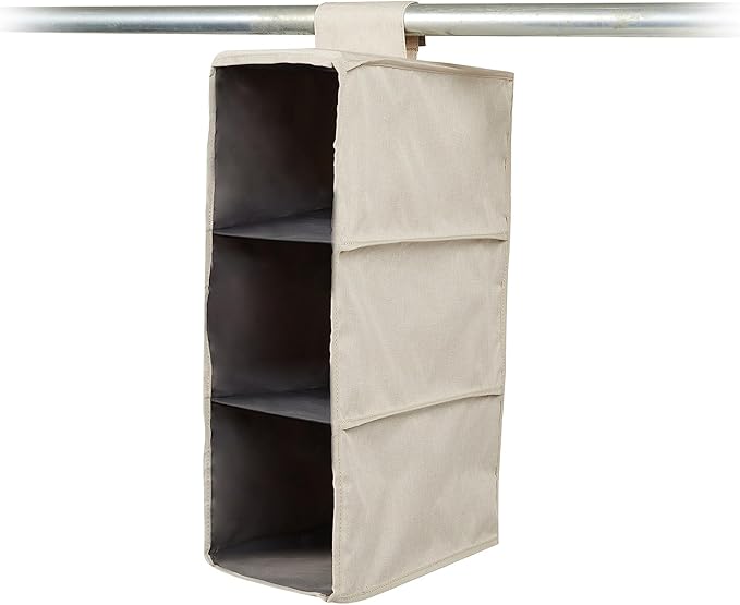 Covermates Keepsakes Hanging Shoe Organizer - Heavy Duty Material, Sturdy Interior Shelves - Closet Storage, Beige Heather