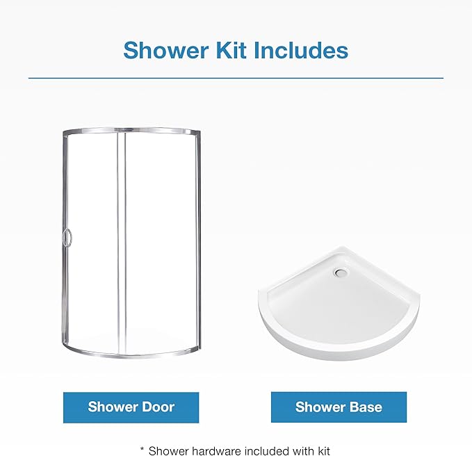 OVE Decors Breeze 34 in. Corner Shower Clear Sliding Door with Base in Chrome Finish
