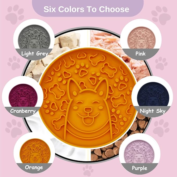 Non-Slip Slow Feeder Pet Bowl – Anti-Choking Feeding Bowl with Suction Cups for Dogs & Cats, Promotes Healthy Digestion (Pink, Woofle)