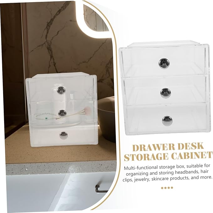 Clear Drawer Organizer for Makeup Jewelry Office Supplies Multi-use Storage for Neat and Efficient Organization
