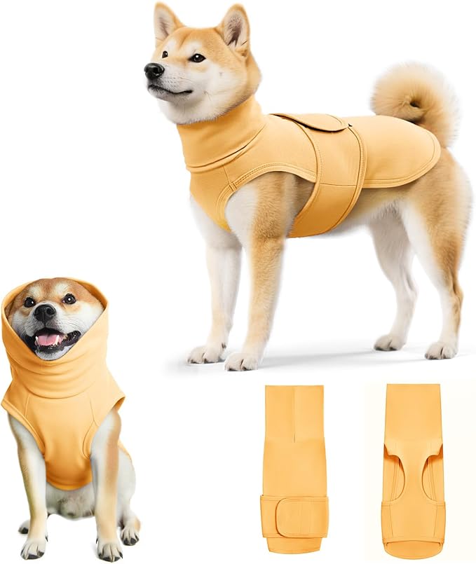 Dog Anxiety Calming Vest Adjustable Turtleneck Thunder Shirt Jacket for Fireworks, Separation, Vet Visits, Pet Hoodie for Large Medium Dogs