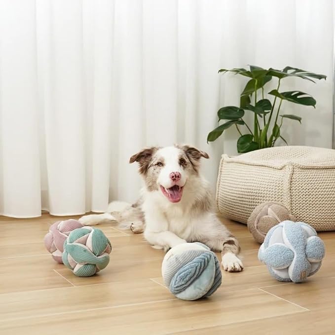 Lambwolf Monti- Enrichment and Interactive Dog Toy | Puzzle Dog Toy, Snuffle Ball for Dogs for Puppy & Small Breed Dogs Daily Companionship, Training Reward Gift (Beige)