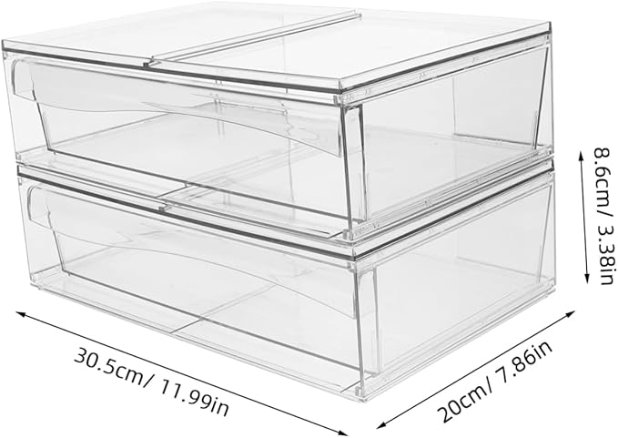Makeup Storage Organizers 2pcs Desktop Sundry Holder with Drawers Acrylic Cosmetic Box