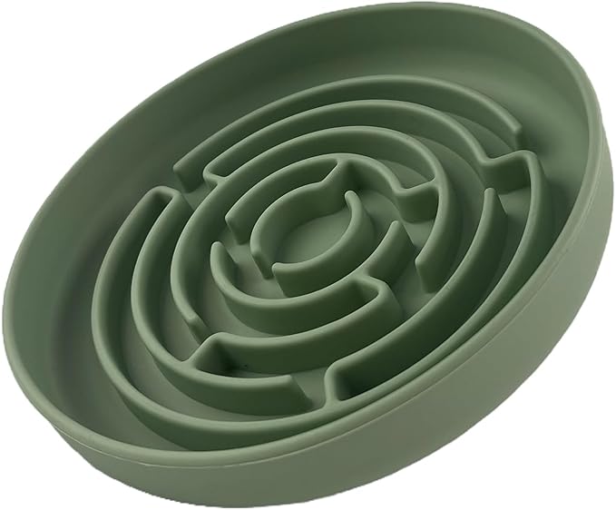 Pet Puzzle Bowl, 2 Cups Silicone Slow Feeder Dog Cat Bowl with Suction Cups, Non Slip Puzzle Bottle Lick Mat for Boredom and Anxiety Reduce,Preventing Choking, Dishwasher Safe (Green)