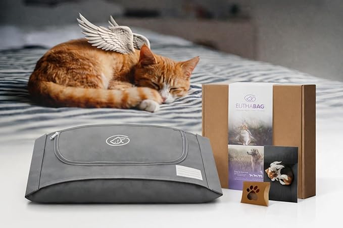 EUTHABAG Snuggle Bag Designed by a Veterinarian The Dignified Pet Cremation & Burial Bag with Kit for a Gentle Goodbye for Border Collie, Beagle, Australian Shepherd and Medium Dogs 3–20 lb (Small)