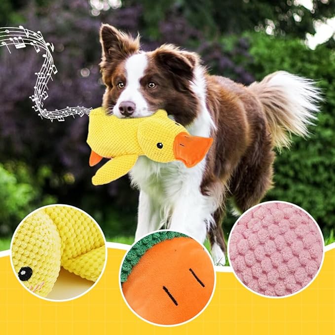 Duck Dog Toys,2026 New Calming Toy for Dogs,Dog Toys for Aggressive Chewers,Indestructible Toy for Large Small Dogs,Durable Stuffed Dog Puppy Toys (Pink+Yellow, Large)