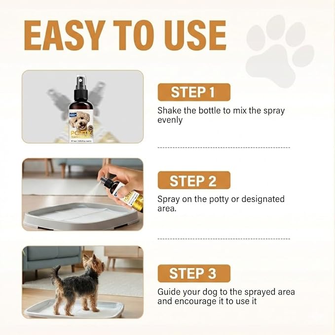 Potty Training Spray for Dogs, Advanced Dog Spray for Indoor Housebreaking, Dog Pee Spray with Pheromone Attractant, Effective Potty Training Aid for Puppies & Adult Canines, 120ml