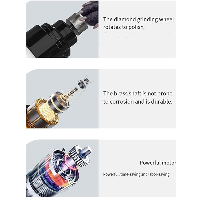 2026 New Upgraded Silent Nail Grinder,Electric Dog Nail Trimmers,Ultra-Quiet Operation,Pain-Free Nail Trimmer,USB Rechargeable Silent Dog with LED Light, & 2 Speeds for All Breeds (2PCS,Upgraded)