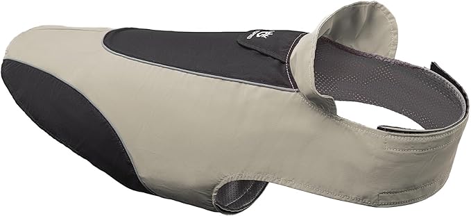 TSPRO Premium Dog Raincoat for Small/Medium Dogs, Waterproof Nylon, Reflective Strips, Easy-On Adjustable Hook & Loop Fastener, Leash Hole for Outdoor Walks (Grey, M)