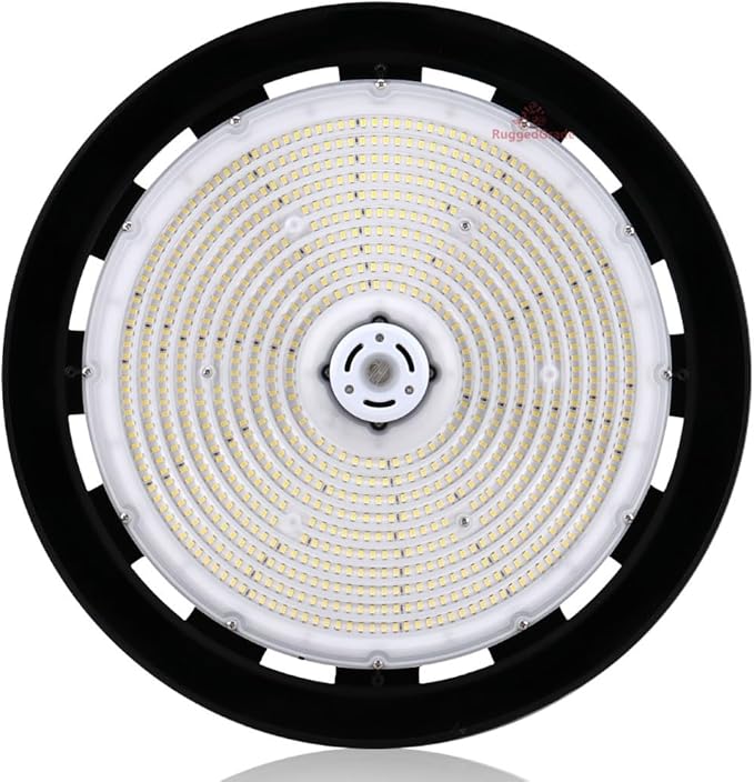 RuggedGrade 400W - Titan V Series HO LED High Bay UFO Light with Motion Sensor - 56,400 Lumen - 5000K Bright White - Wattage Selectable - 150W/120W/100W - Outdoor LED Light - DLC 5.1 Premium