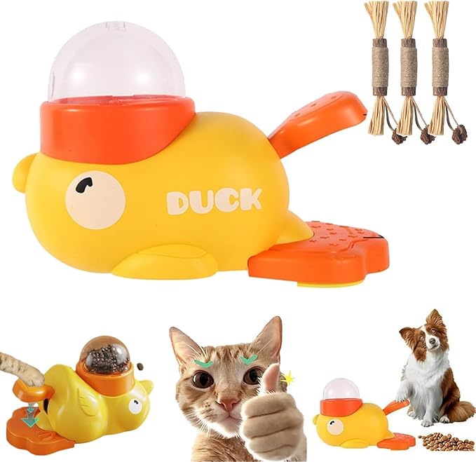 Dog Feeder Puzzle Toy Duck, Dog Treat Dispenser, Interactive Duck Cat Puzzle Feeders Toys, 2-in-1 Interactive Slow Feeder Puzzle Toy (A)