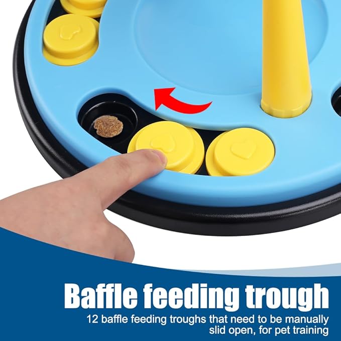 MiOYOOW Dog Puzzle Toy, Interactive Dog Slow Feeder Toy with Rotatable Food Dispenser Ball for Puppies Cats Playing Training