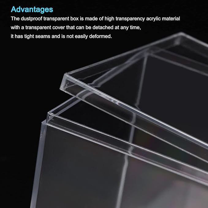 MECCANIXITY Clear Acrylic Plastic Storage Box Square Cube Display Case with Lid, 6.1x6.1x6.1cm Container Box for Small Item, Pack of 4