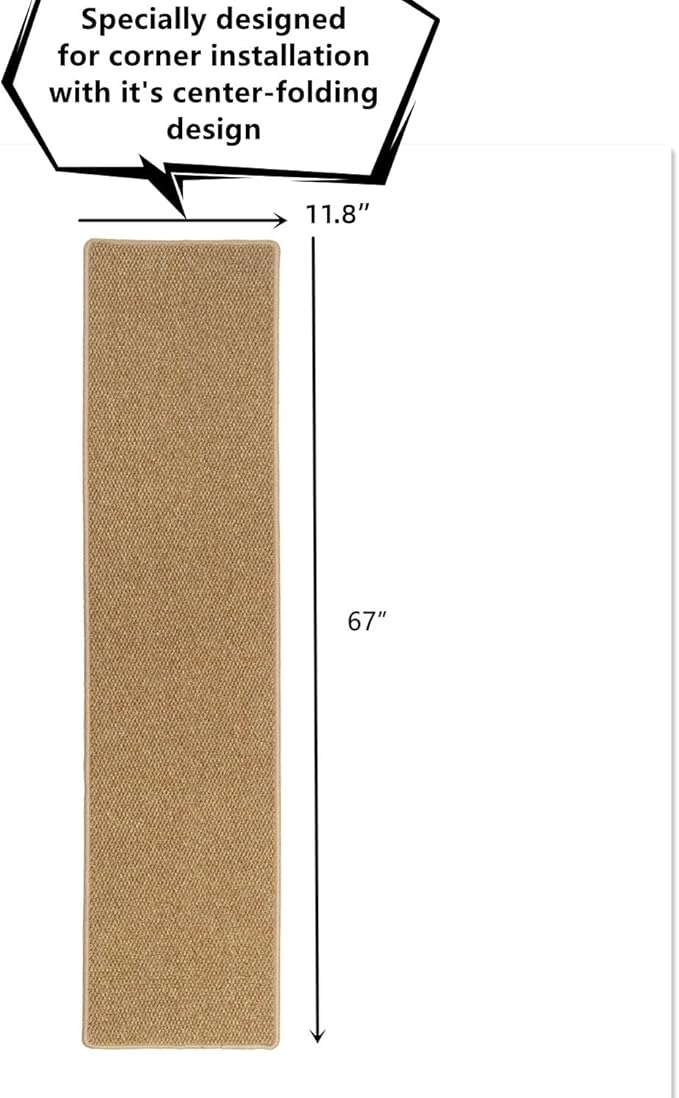 SHENGOCASE Thickened Cat Wall Corner Climbing Carpet, Cat Wall Furniture, Wall Corner Scratcher, Scratching Post (Camel)